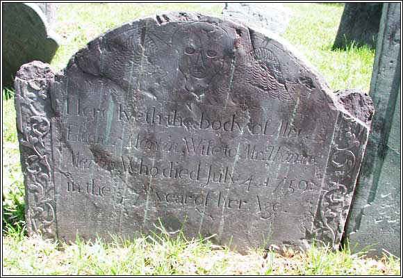 Headstone for Mrs. Eleanor Martin.