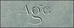 Detail: Elisabeth Courtis (1771) headstone.