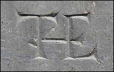 Detail on Mary Brintnall (1688) headstone.