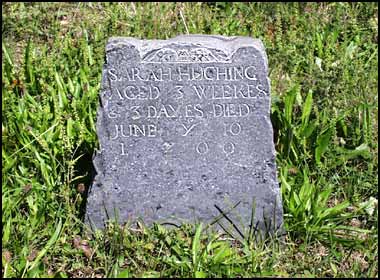 Sarah Hutching (1700) Headstone.