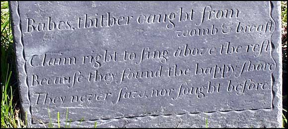 Epitaph on Headstone for John Griste Martin (1801).