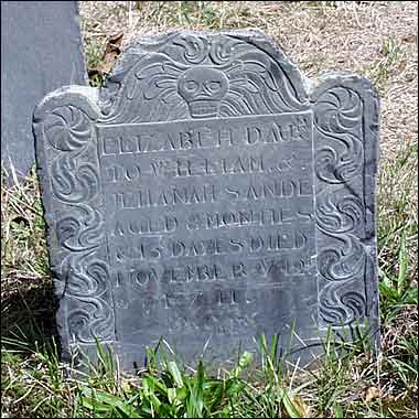 Elizabeth Sande (1711) Headstone.