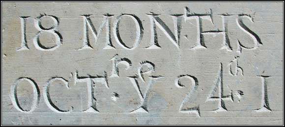 Detail from Tawley headstone.