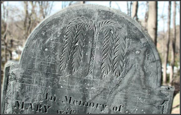 Tympanum of the gravestone for Mary Hammond (1829).