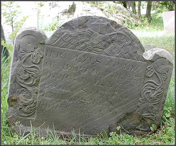 Headstone of Mary Gardler (1711).