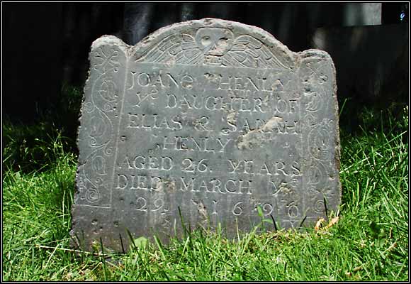 Headstone of Joane Henly (1690/1691).