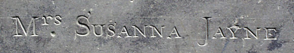 Mrs. Susanna Jayne (1776): detail.