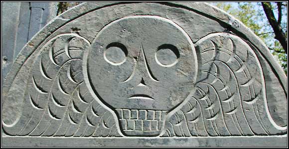 Winged Death's Head on Joseph Selman headstone.