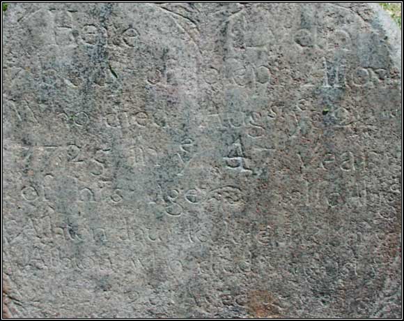 Detail of headstone of Joseph Ashton (1720).