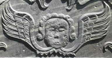 Winged Death's Head on Headstone of Samuel Reed (1718).