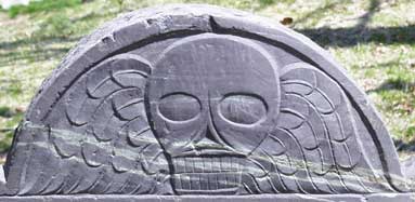 Winged Death's Head on Headstone of Samuel White (1722).